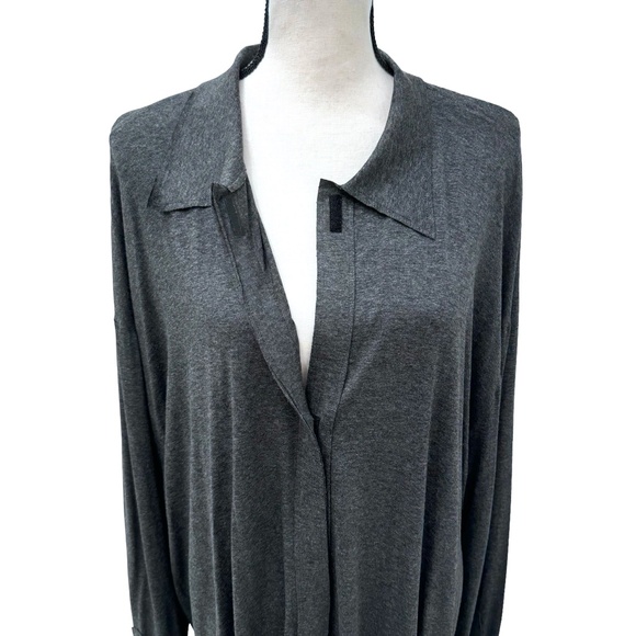 NORMA KAMALI DARK GRAY OVERSIZED BOYFRIEND NK SHIRT - NWT - Picture 7 of 16
